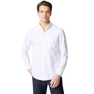 NWT J.Crew Men’s Slim Untucked Flex Oxford Shirt White Size S 100% Cotton